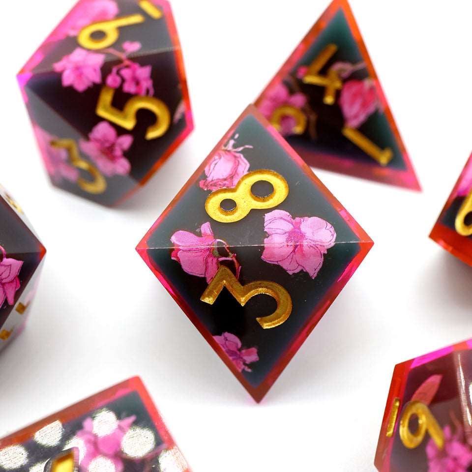 Death Blossom | Art Core Dice| 7 Piece Set - Tabletop Dominion - We Print Miniatures