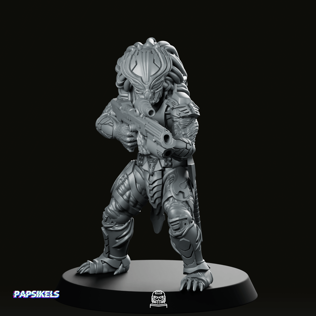 Death Squad Bone Auditor Skull Hunter Miniature - Papsikels Miniatures - We Print Miniatures