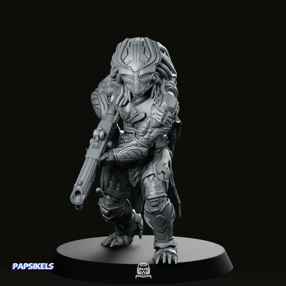 Death Squad Bone Keeper Skull Hunter Miniature - Papsikels Miniatures - We Print Miniatures