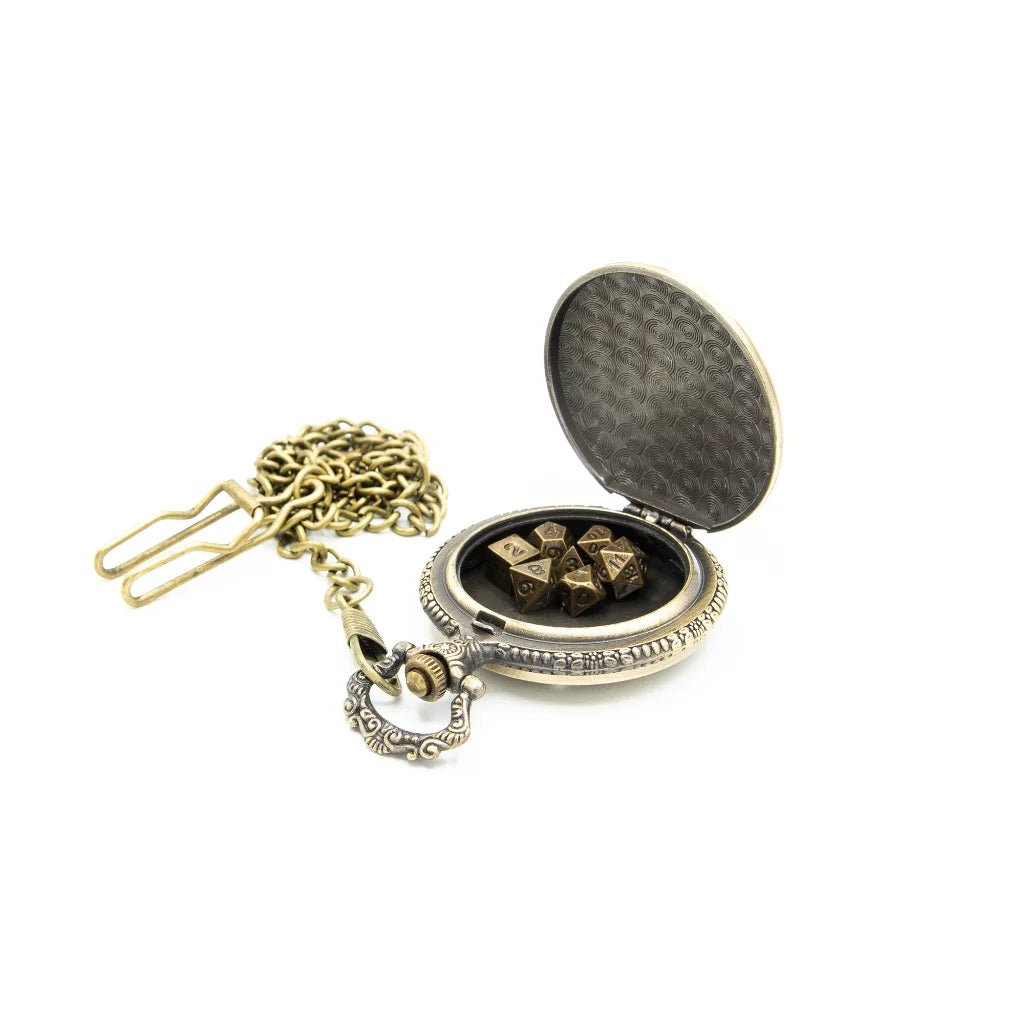Death's Keeper | Pocket Watch Case | Ancient Gold - Tabletop Dominion - We Print Miniatures
