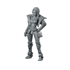 Debra Warren 01 Cyberpunk Miniature Female Scout Operative Miniature 360 Spin 01