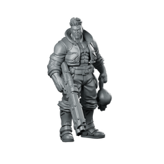 Dee Ramirez Leader Sci-fi Miniature Cyberpunk Raygun Hero Miniature 360 Spin 01