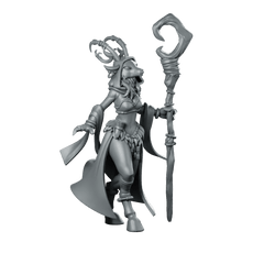 Deerfolk Druid Miniature Antlered Nature Mage Staff - CastNPlay - We Print Miniatures