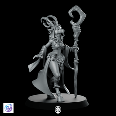 Deerfolk Druid Miniature Antlered Nature Mage Staff - CastNPlay - We Print Miniatures