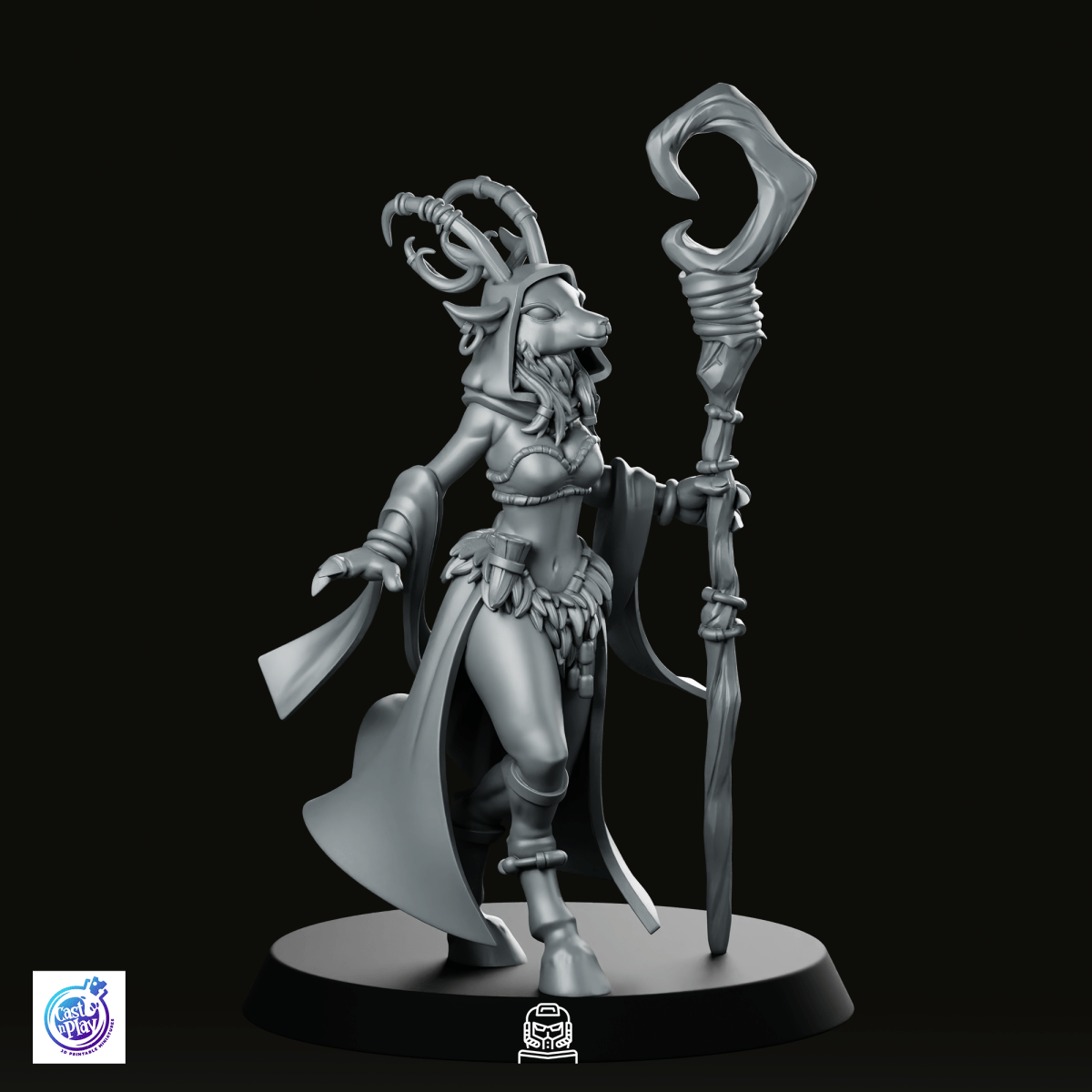 Deerfolk Druid Miniature - CastNPlay - We Print Miniatures