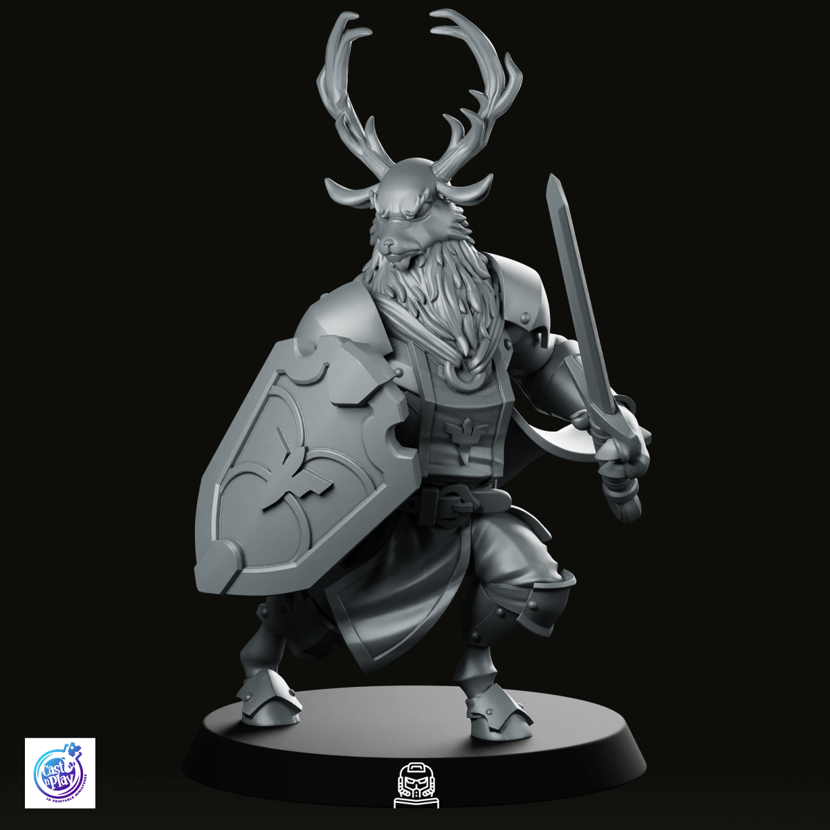 Deerfolk Paladin Miniature - CastNPlay - We Print Miniatures
