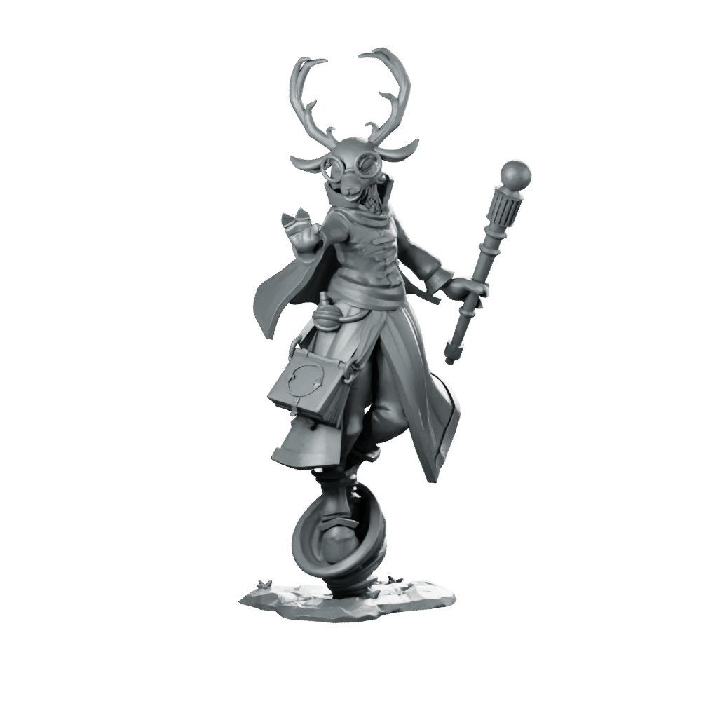 Deerfolk Wizard Miniature Arcane Antlered Staff Caster - CastNPlay - We Print Miniatures