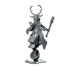 Deerfolk Wizard Miniature Arcane Antlered Staff Caster - CastNPlay - We Print Miniatures