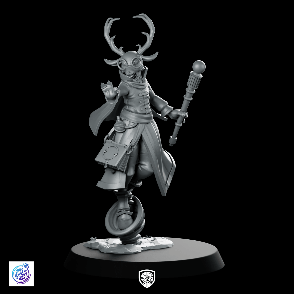 Deerfolk Wizard Miniature Arcane Antlered Staff Caster - CastNPlay - We Print Miniatures