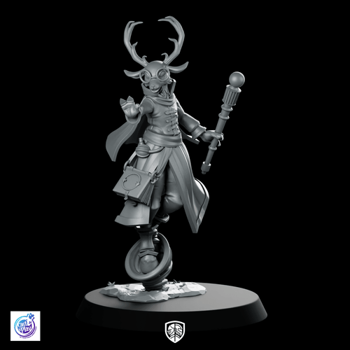 Deerfolk Wizard Miniature Arcane Antlered Staff Caster - CastNPlay - We Print Miniatures