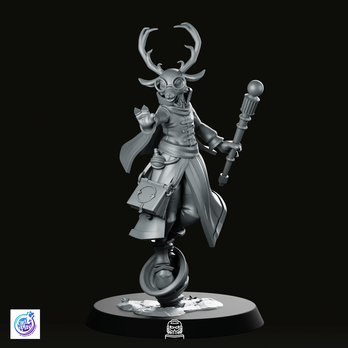 Deerfolk Wizard Miniature - CastNPlay - We Print Miniatures