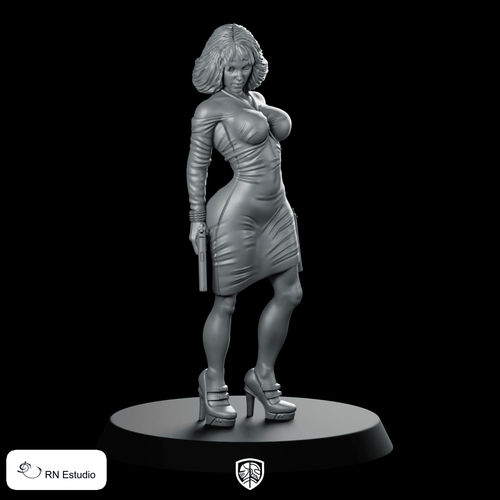 Delia Sin City Miniature Cyberpunk Femme Fatale - RN Estudio - We Print Miniatures