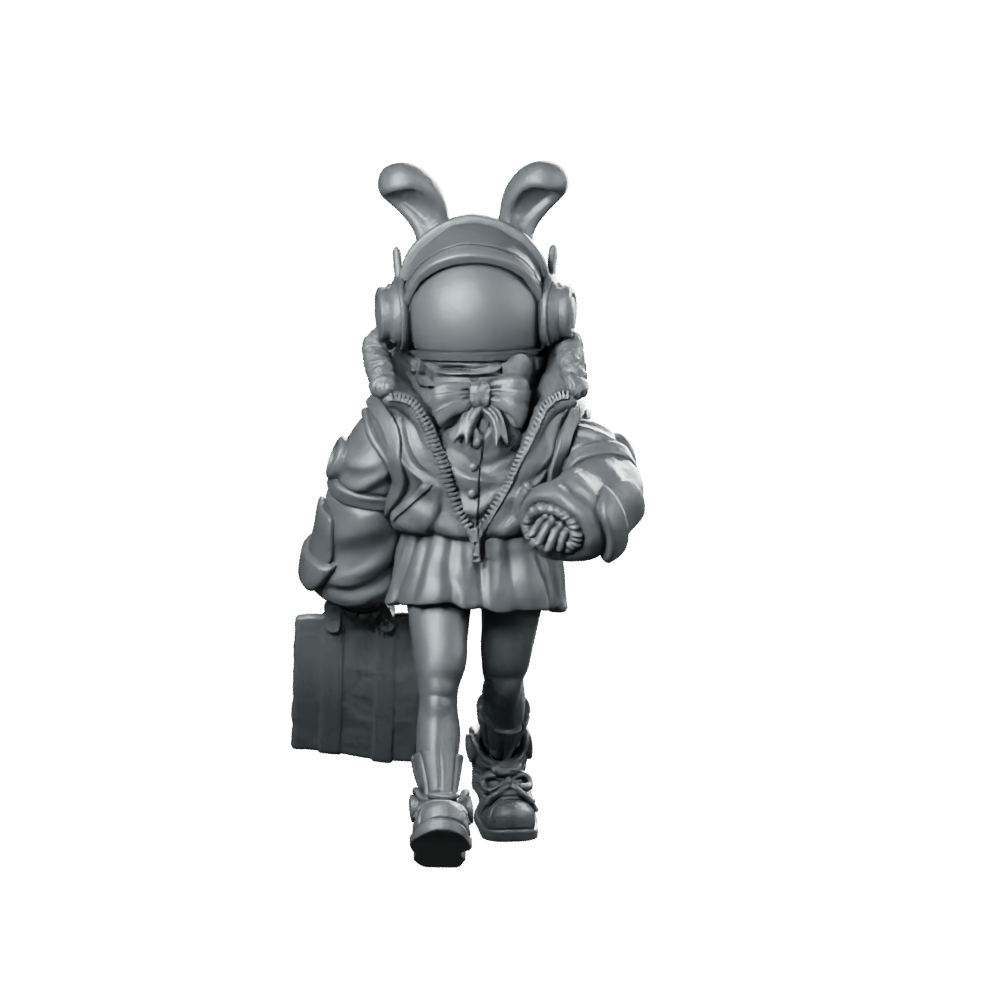 Scifi Delivery Gurl Kwinkle Lilstah Miniature Space Courier Miniature 360 Spin 01