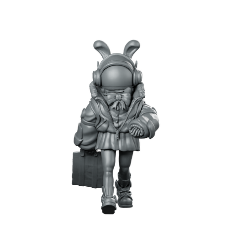 Scifi Delivery Gurl Kwinkle Lilstah Miniature Space Courier Miniature 360 Spin 01