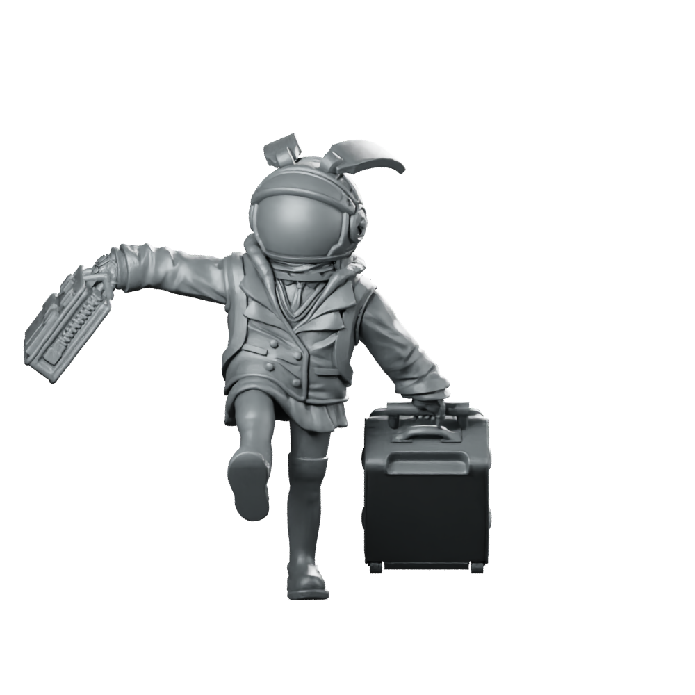 Delivery Gurl Penelopi Scifi Miniature Space Courier Hero Miniature 360 Spin 01