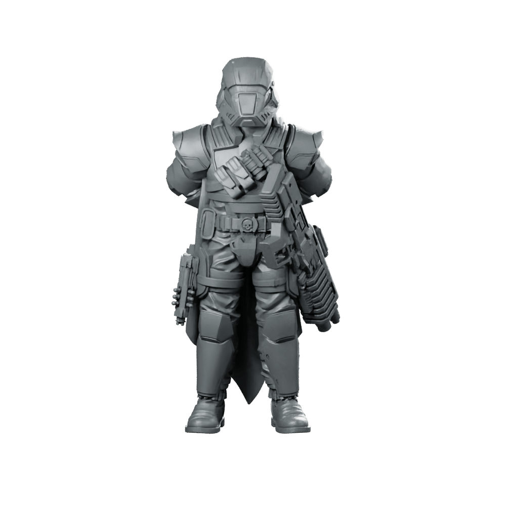 Democracy Trooper Hell Bloodhounder 1 Miniature Armored Sci - Fi - Papsikels Miniatures - We Print Miniatures