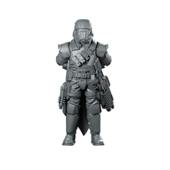 Democracy Trooper Hell Bloodhounder 1 Miniature Armored Sci - Fi - Papsikels Miniatures - We Print Miniatures