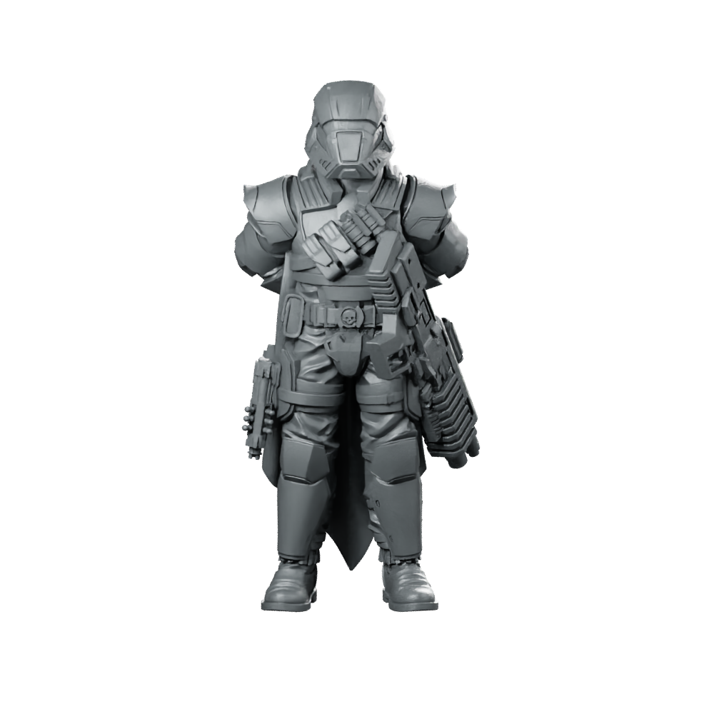 Democracy Trooper Hell Bloodhounder 1 Miniature Armored Sci-Fi Miniature 360 Spin 01
