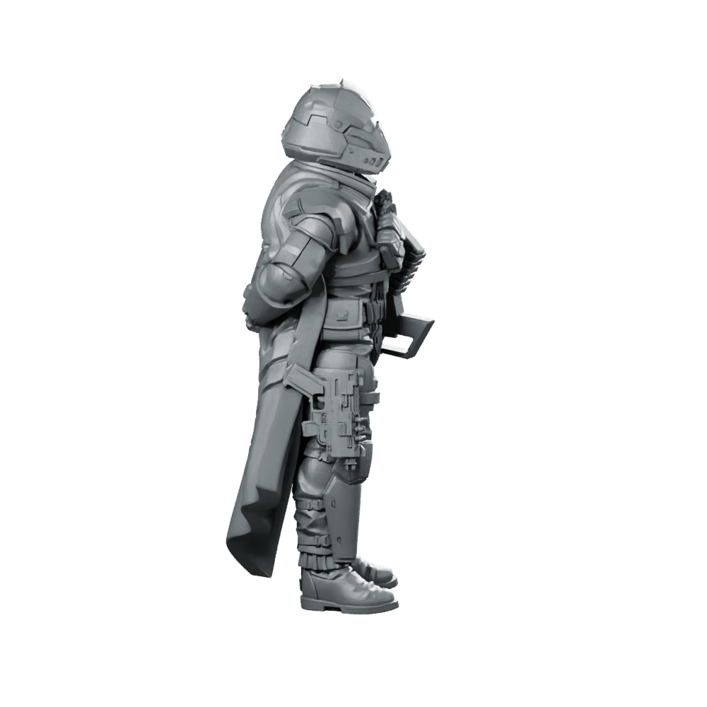 Democracy Trooper Hell Bloodhounder 1 Miniature Armored Sci - Fi - Papsikels Miniatures - We Print Miniatures