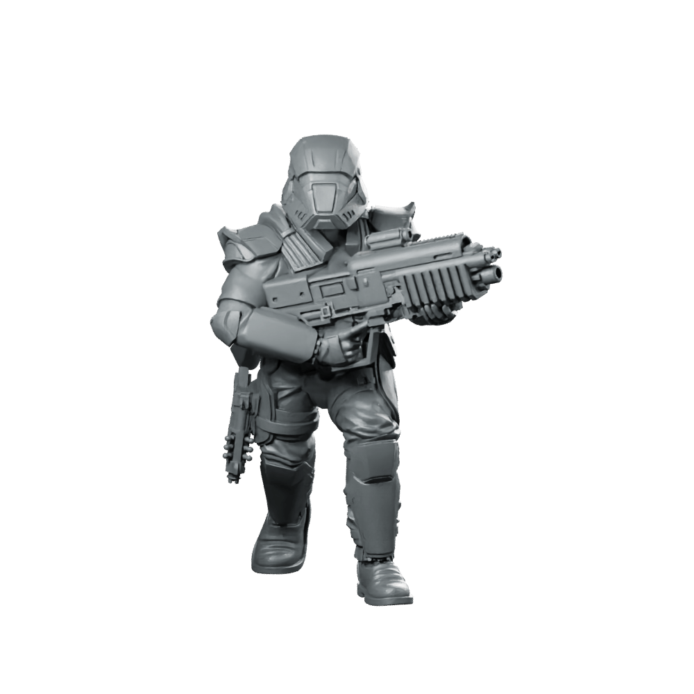 Democracy Trooper Hell Bloodhounder 4 Miniature Armored Sci - Fi - Papsikels Miniatures - We Print Miniatures