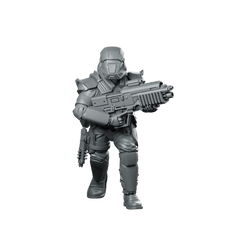 Democracy Trooper Hell Bloodhounder 4 Miniature Armored Sci - Fi - Papsikels Miniatures - We Print Miniatures