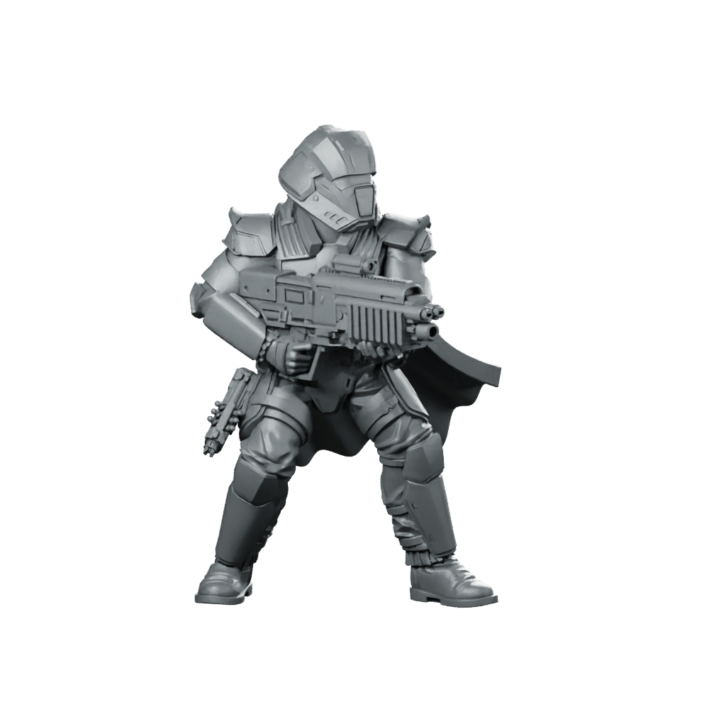 Democracy Trooper Hell Bloodhounder 5 Miniature Armored Rifleman - Papsikels Miniatures - We Print Miniatures