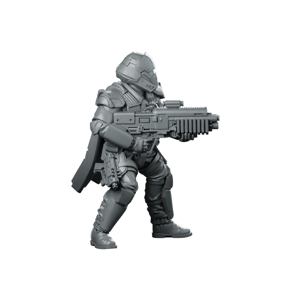 Democracy Trooper Hell Bloodhounder 5 Miniature Armored Rifleman - Papsikels Miniatures - We Print Miniatures