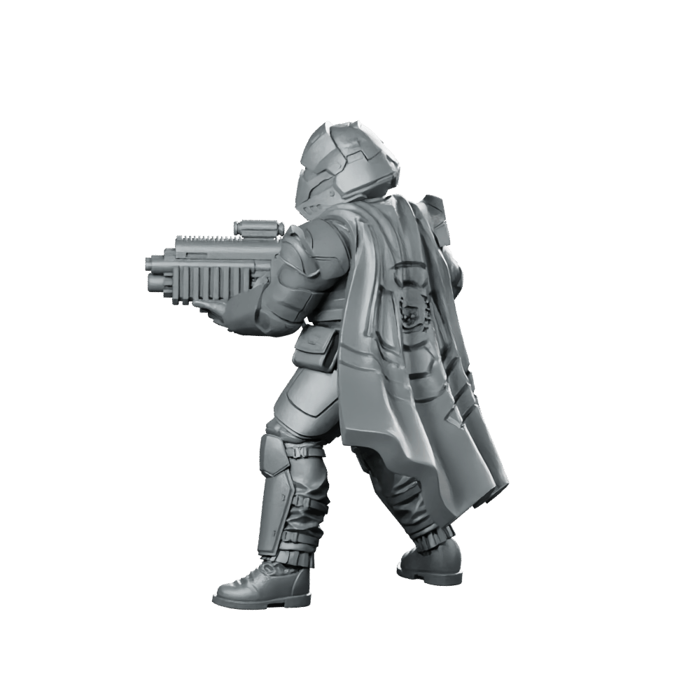 Democracy Trooper Hell Bloodhounder 5 Miniature Armored Rifleman - Papsikels Miniatures - We Print Miniatures