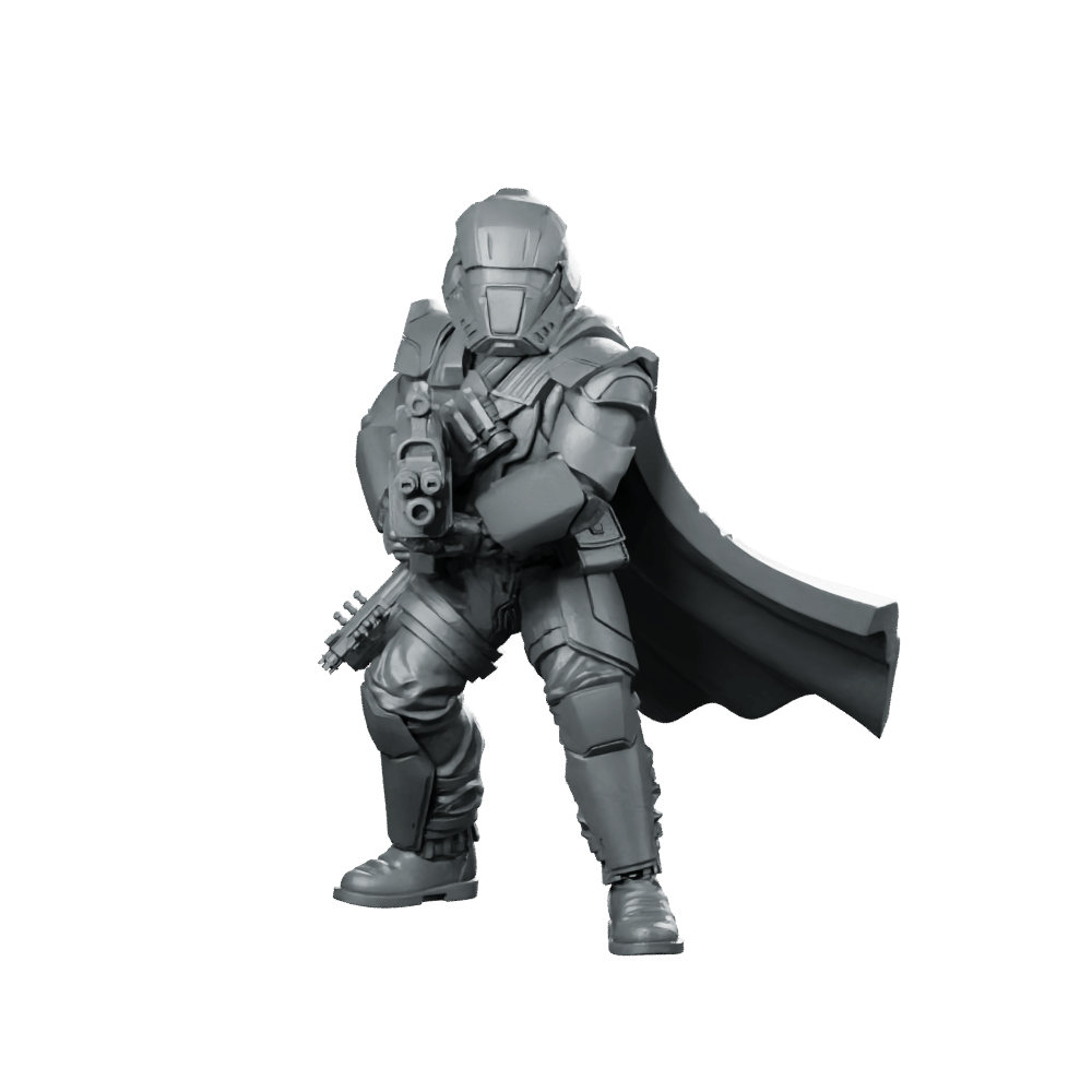 Democracy Trooper Hell Bloodhounder 5 Miniature Armored Rifleman - Papsikels Miniatures - We Print Miniatures