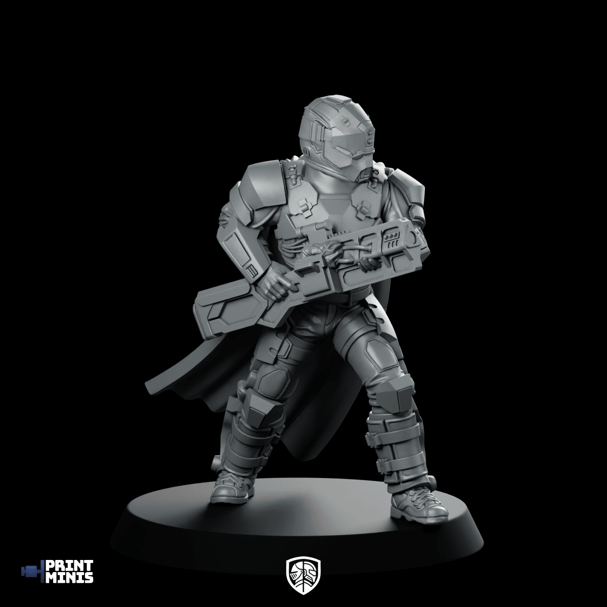 Democracy Trooper Hellbreacher A1 Miniature Armored Sci - Fi Hero - Papsikels Miniatures - We Print Miniatures