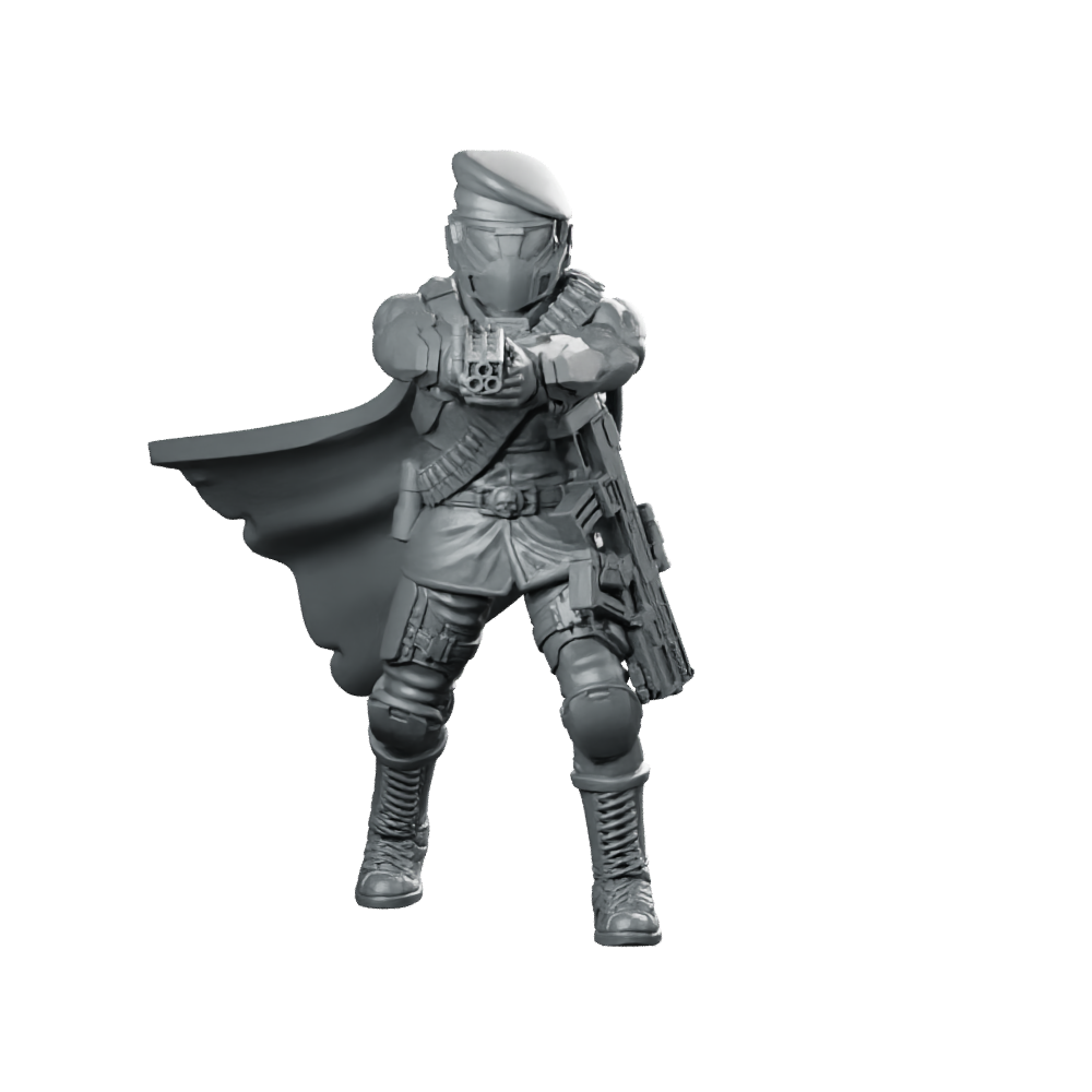 Democracy Trooper Hellhunter A1 Miniature Armored Cape Raider Miniature 360 Spin 01