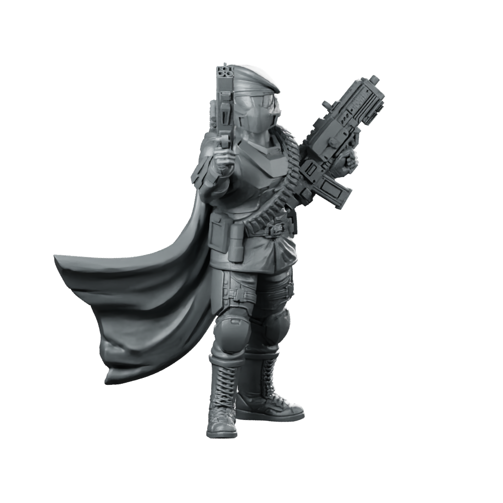 Democracy Trooper Hellhunter A2 Miniature Sci-Fi Soldier Miniature 360 Spin 01