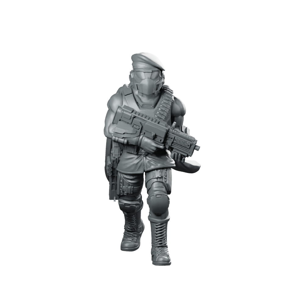 Democracy Trooper Hellhunter A4 Miniature Stealth Sci-Fi Commando Miniature 360 Spin 01