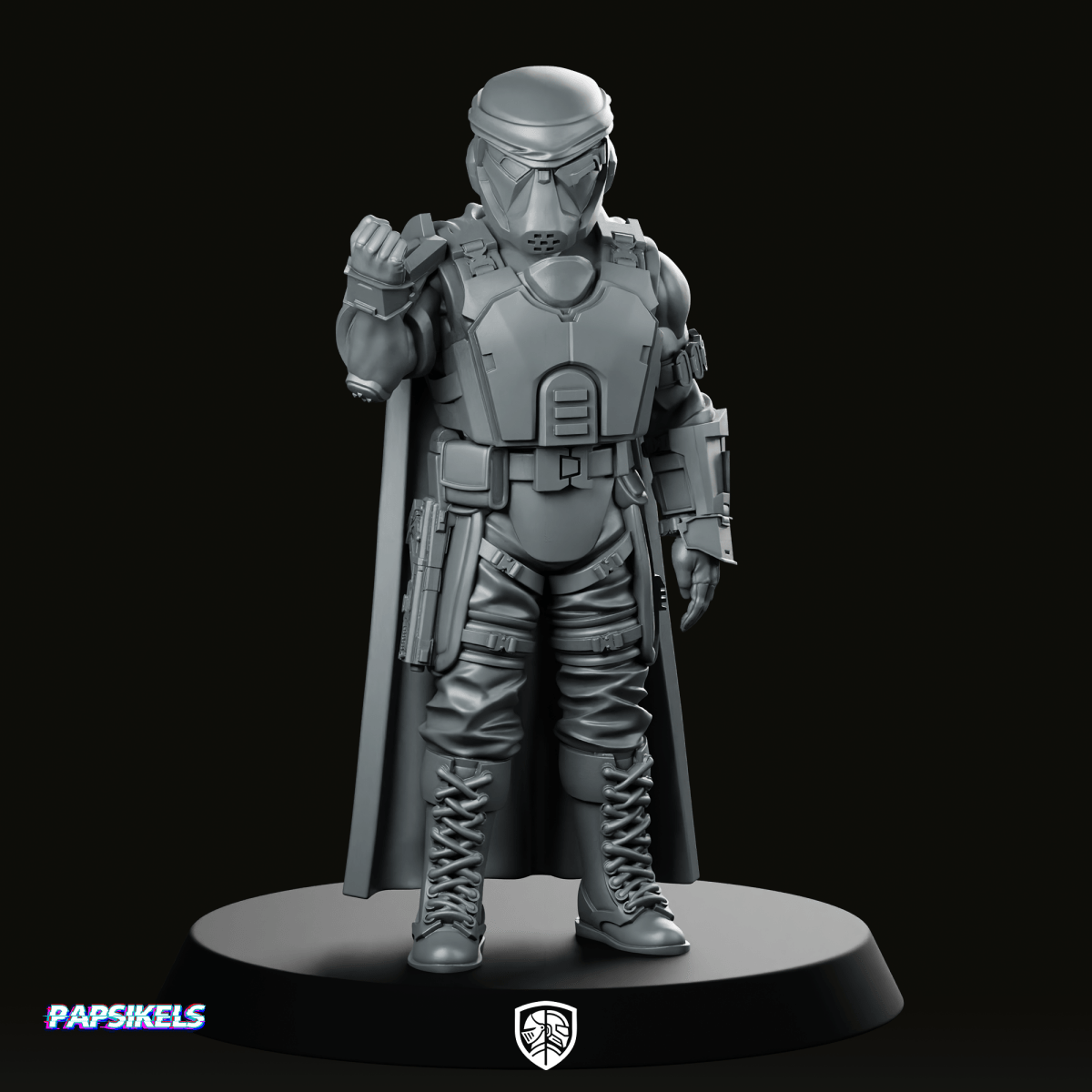 Democracy Trooper Rs20 Helljumper Salute Miniature Sci - Fi Resin - Papsikels Miniatures - We Print Miniatures