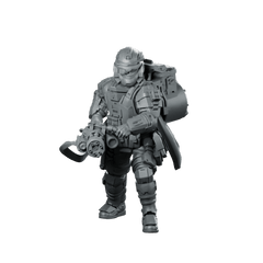 Democracy Trooper Rs40 Helljumper Heavygunner Miniature Armoured Gatling - Papsikels Miniatures - We Print Miniatures