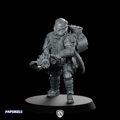 Democracy Trooper Rs40 Helljumper Heavygunner Miniature Armoured Gatling