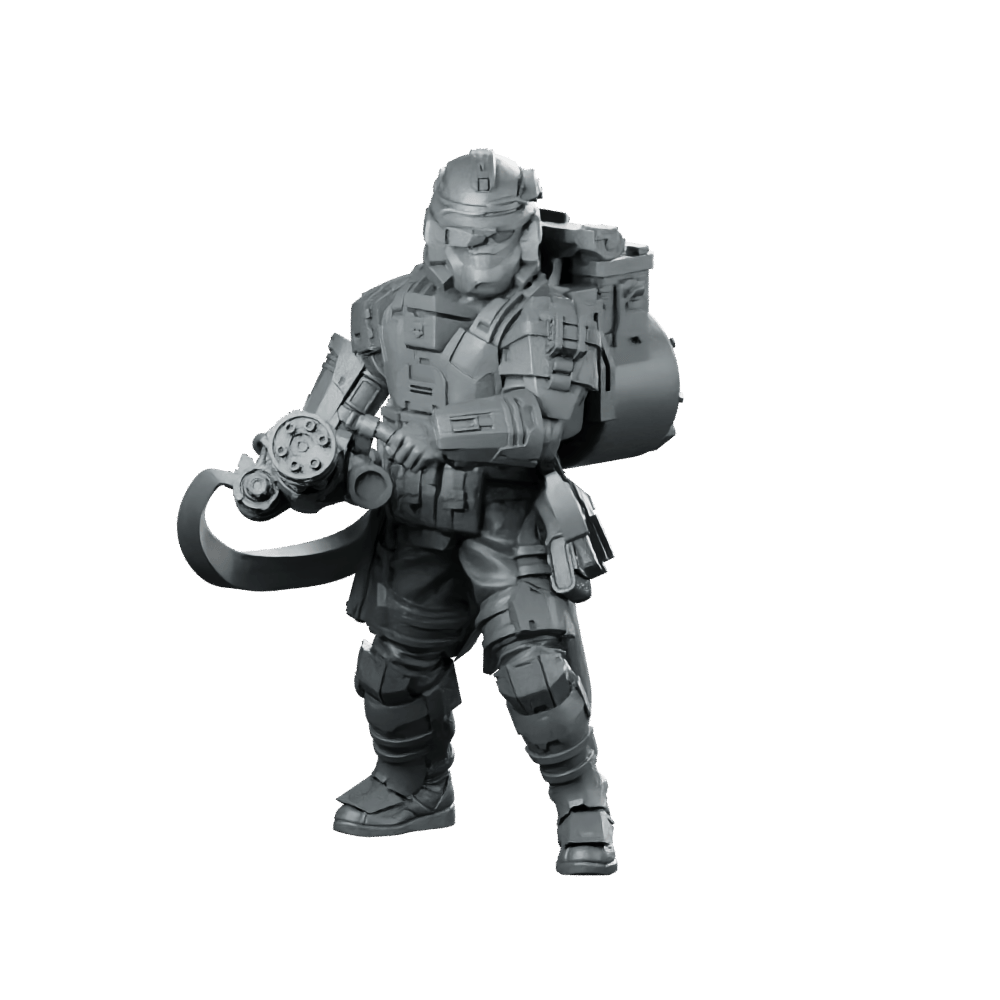 Democracy Trooper Rs40 Helljumper Maxigunner Miniature Resin Sci - fi - Papsikels Miniatures - We Print Miniatures