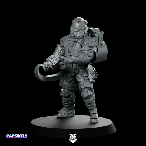 Democracy Trooper Rs40 Helljumper Maxigunner Miniature Resin Sci - fi - Papsikels Miniatures - We Print Miniatures