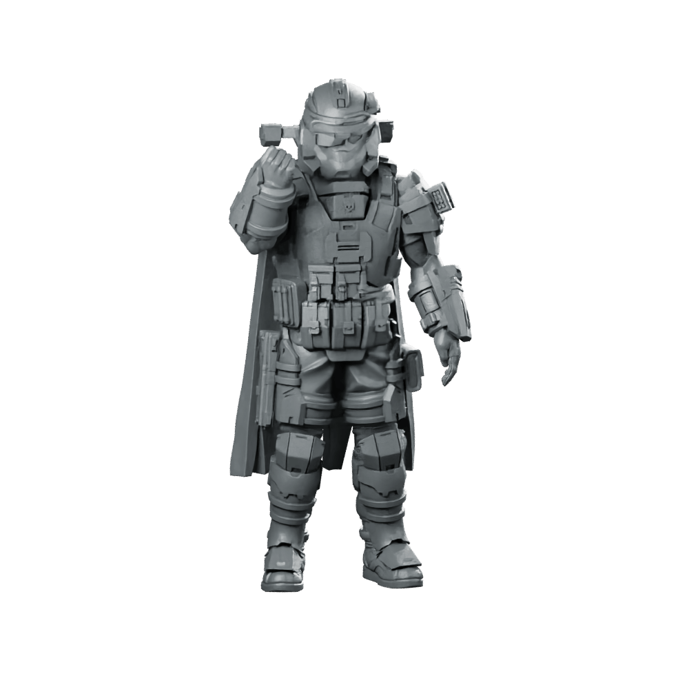 Democracy Trooper Rs40 Helljumper Salute Miniature Sci - Fi Resin - Papsikels Miniatures - We Print Miniatures