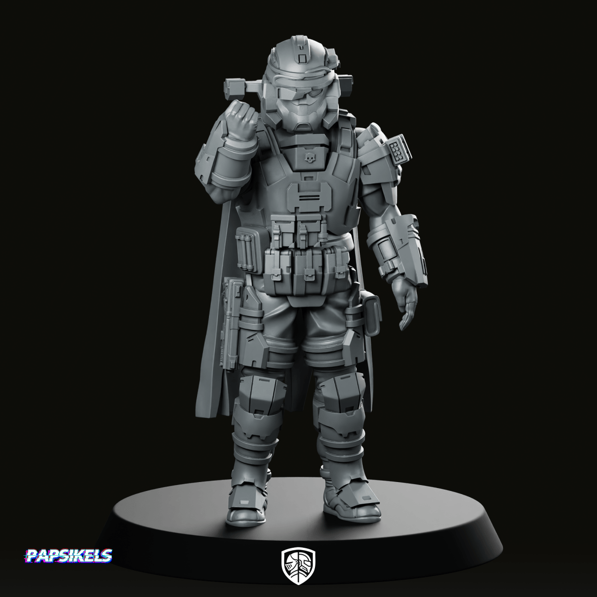 Democracy Trooper Rs40 Helljumper Salute Miniature Sci - Fi Resin - Papsikels Miniatures - We Print Miniatures