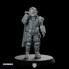 Democracy Trooper Rs40 Helljumper Salute Miniature Sci-Fi Resin