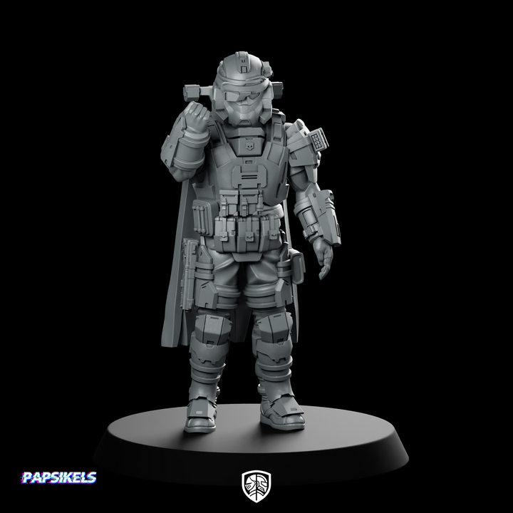 Democracy Trooper Rs40 Helljumper Salute Miniature Sci-Fi Resin