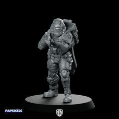 Democracy Troopers A9 Helljumper Captain Miniature Sci - Fi Leader - Papsikels Miniatures - We Print Miniatures