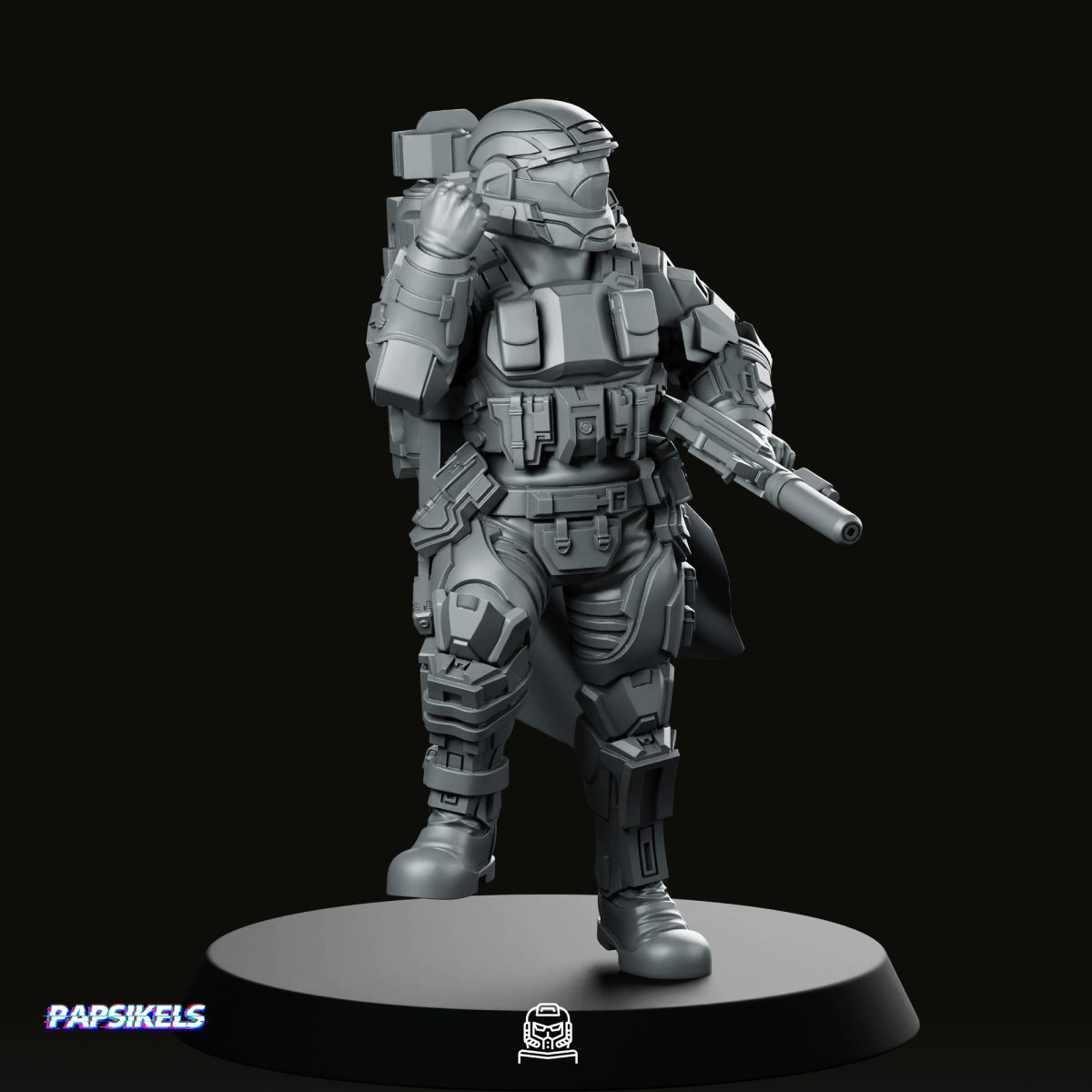 Democracy Troopers A9 Helljumper Salute Miniature - Papsikels Miniatures - We Print Miniatures
