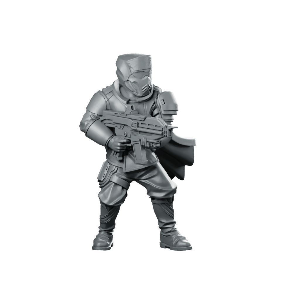 Democracy Troopers Hell Inspector 5 Miniature Armored Rifleman - Papsikels Miniatures - We Print Miniatures