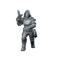 Democracy Troopers Hell Righteous 3 Miniature Hooded Runner - Papsikels Miniatures - We Print Miniatures