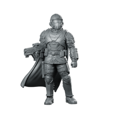 Democracy Troopers Helljumper A2 Miniature Armored Machinegunner Sci-Fi Miniature 360 Spin 01