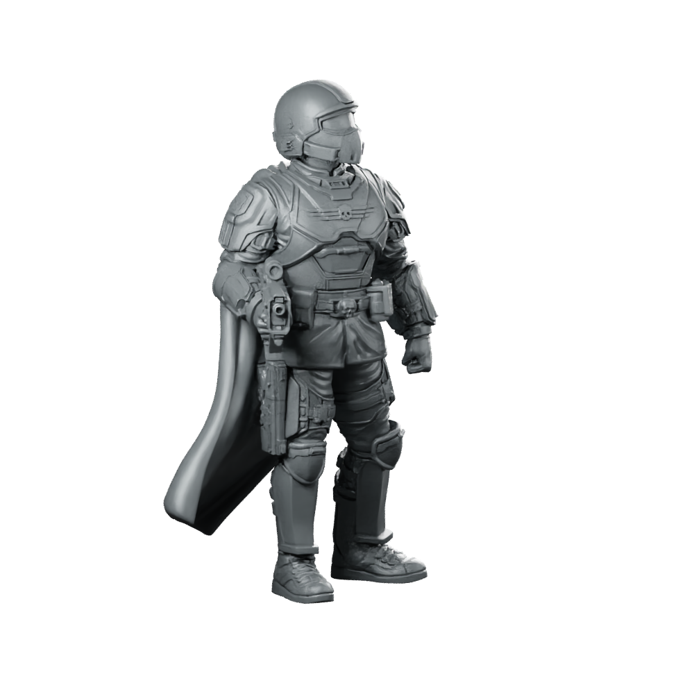 Democracy Troopers Helljumper A2 Miniature Armored Machinegunner Sci-Fi Miniature 360 Spin 02