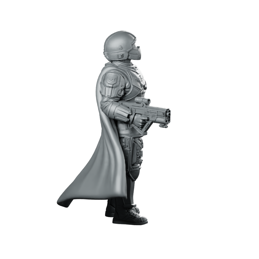 Democracy Troopers Helljumper A2 Miniature Armored Machinegunner Sci-Fi Miniature 360 Spin 03