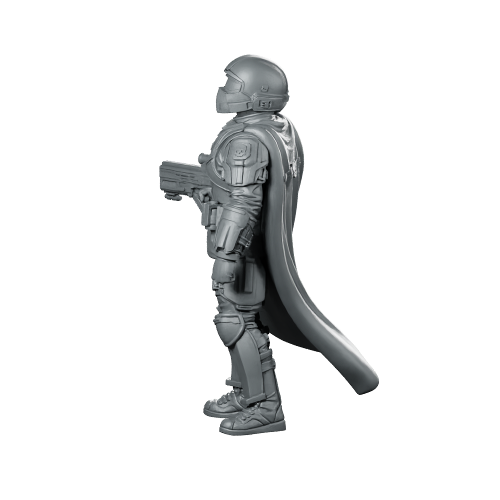 Democracy Troopers Helljumper A2 Miniature Armored Machinegunner Sci-Fi Miniature 360 Spin 07